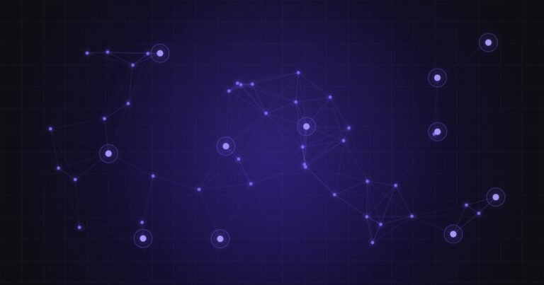 Ilustración abstracta de red para el artículo: Un pipeline de CI/CD en GitHub Actions listo para producción