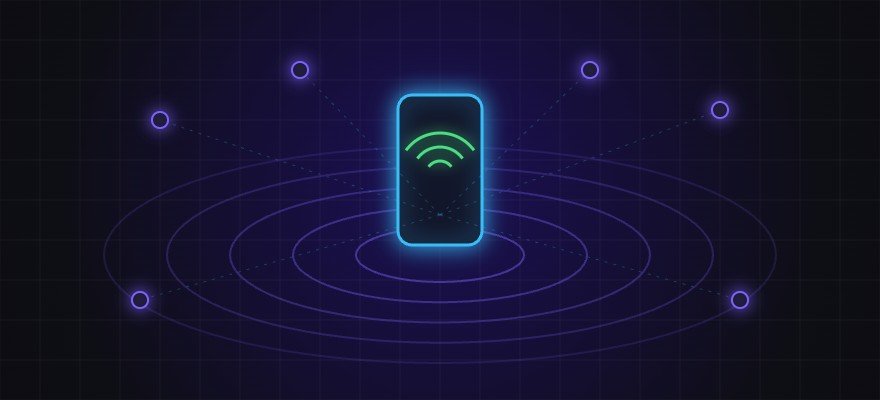 Móvil sobre una base de carga inalámbrica conectada